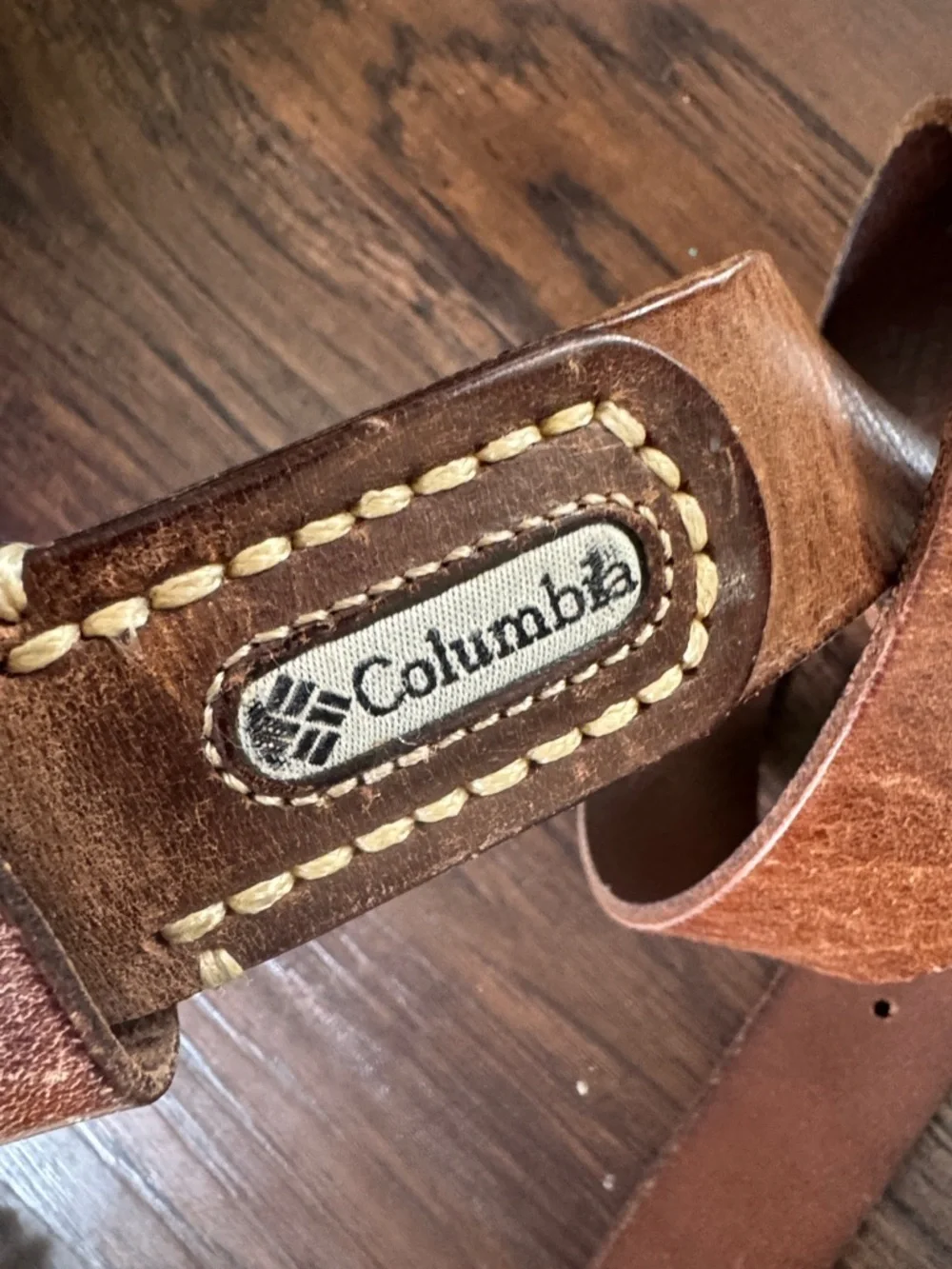 Columbia Brown Leather Men's Belt with Silver Buckle